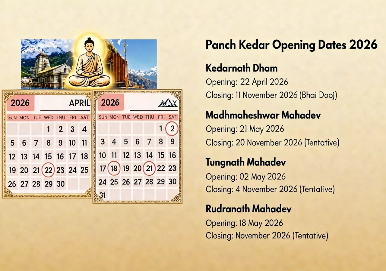 Panch Kedar Opening and Closing Dates 2026